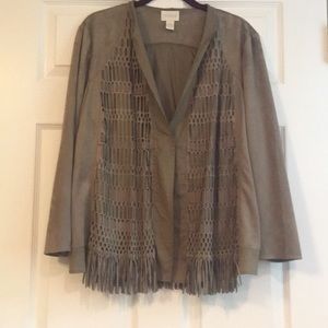 Chico’s Sueded Shirt Jacket - Chico’s Size 2 (L/XL